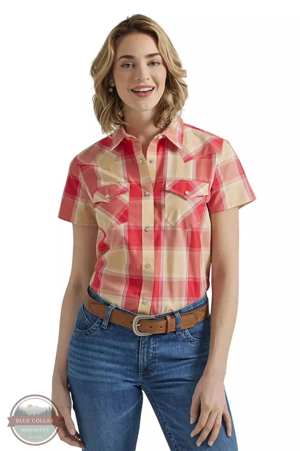 112347161 Red & Yellow Plaid Western Shirt