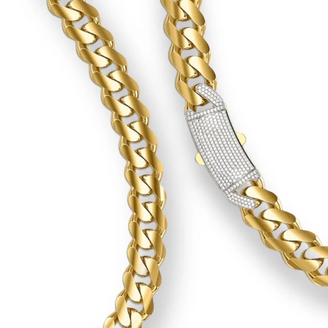 14k Classic Luxury Monaco Chain 8mm 18inch