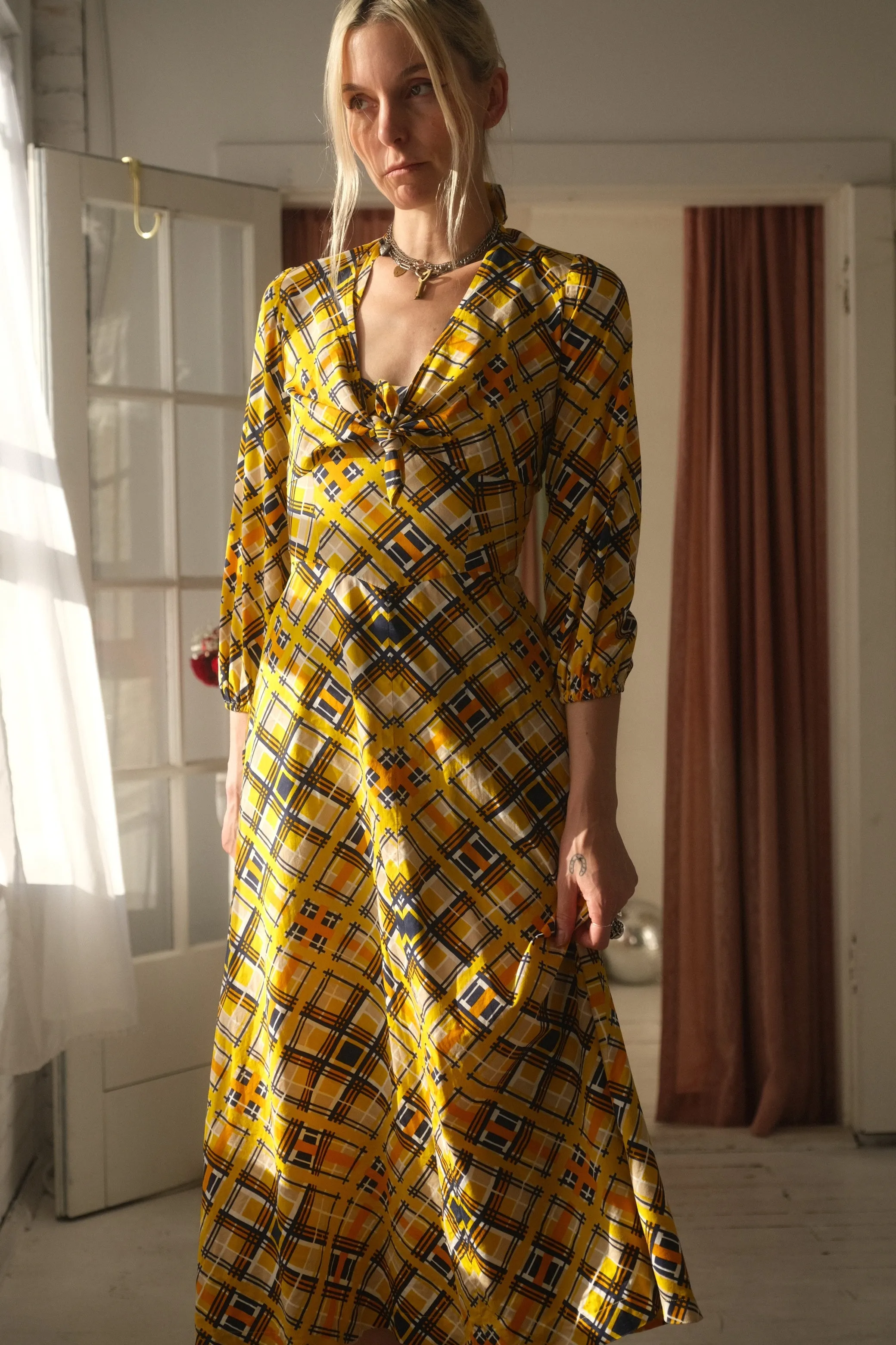 1960s Sunshine Plaid Set