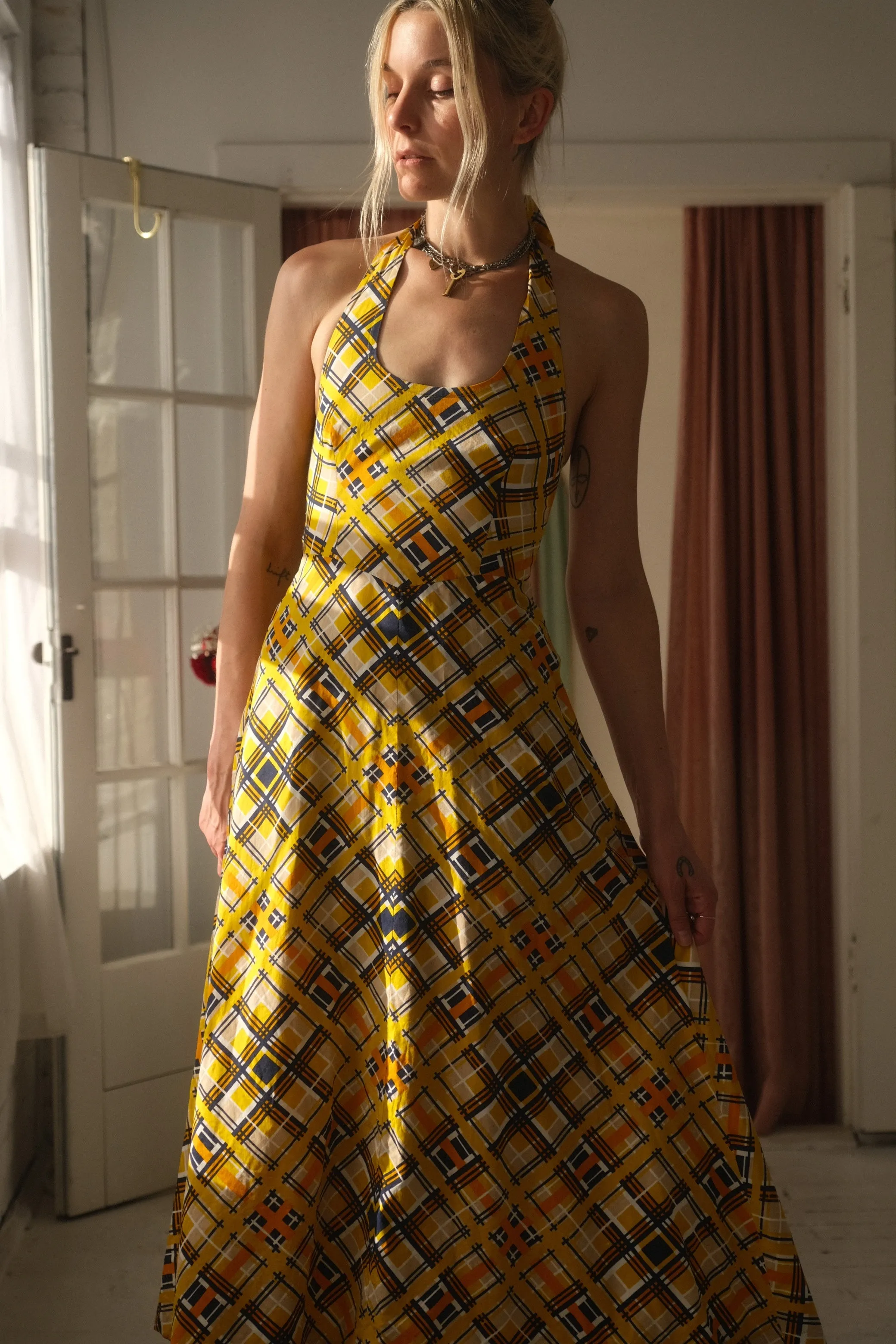 1960s Sunshine Plaid Set