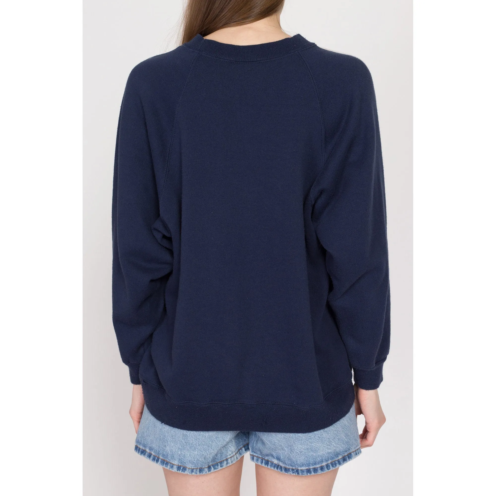 1X 90s Navy Blue Soft Raglan Sweatshirt