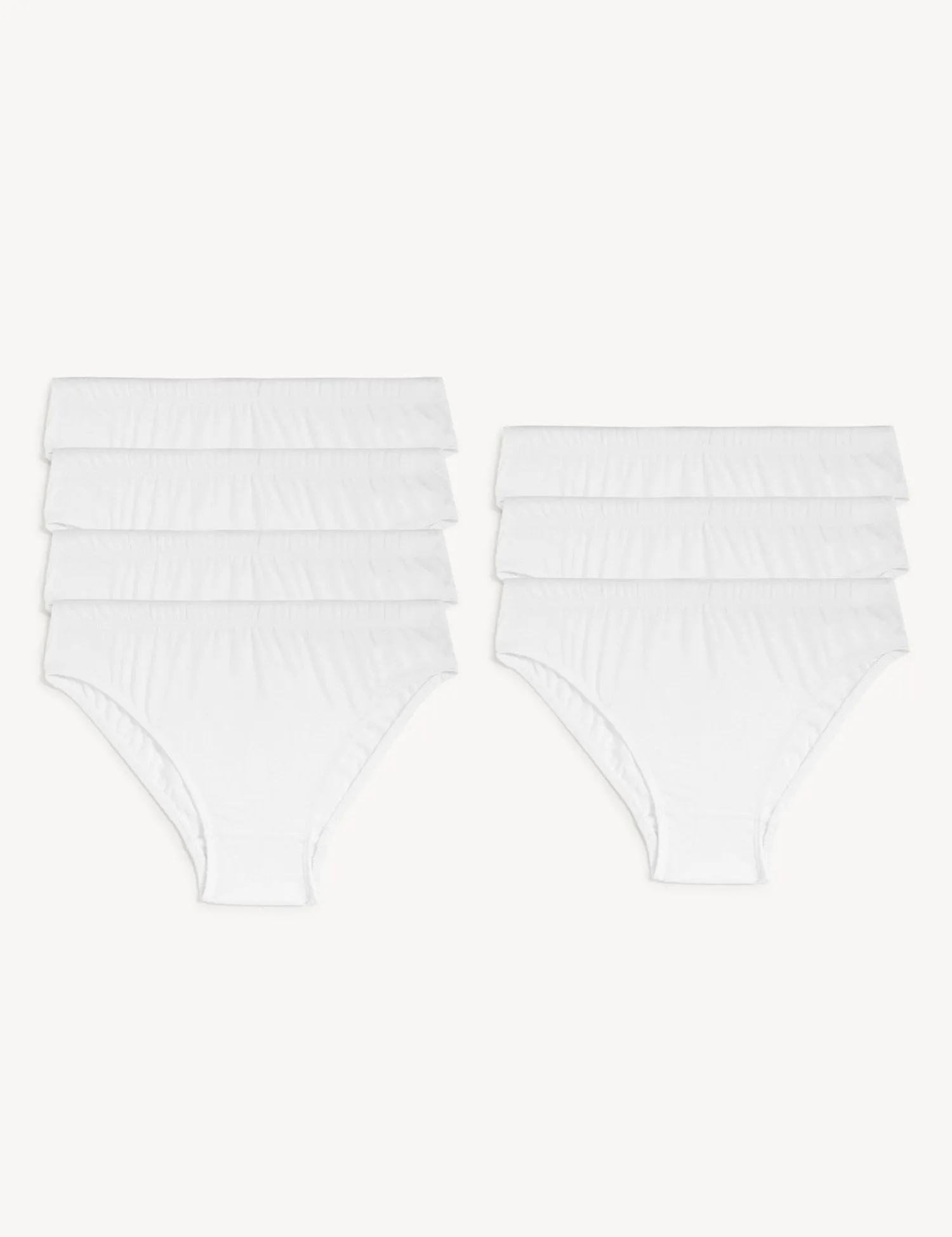 7P Plain Briefs White