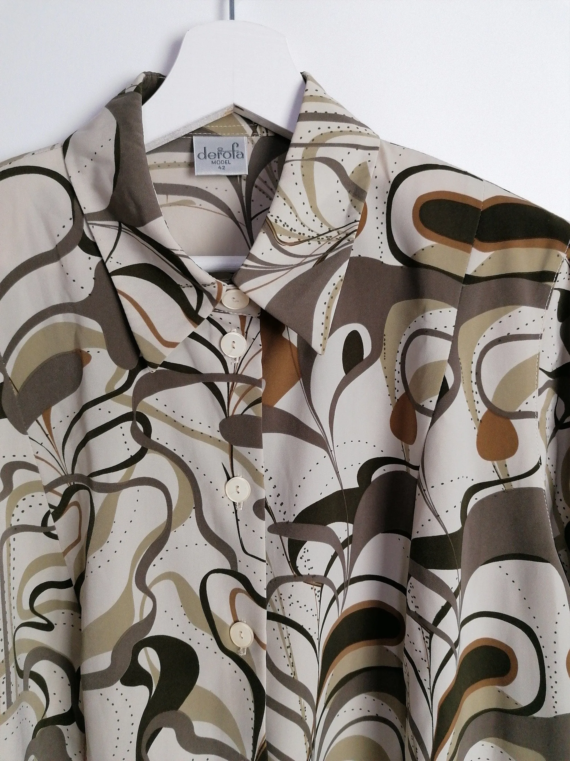 80's Abstract Print Patterned Blouse