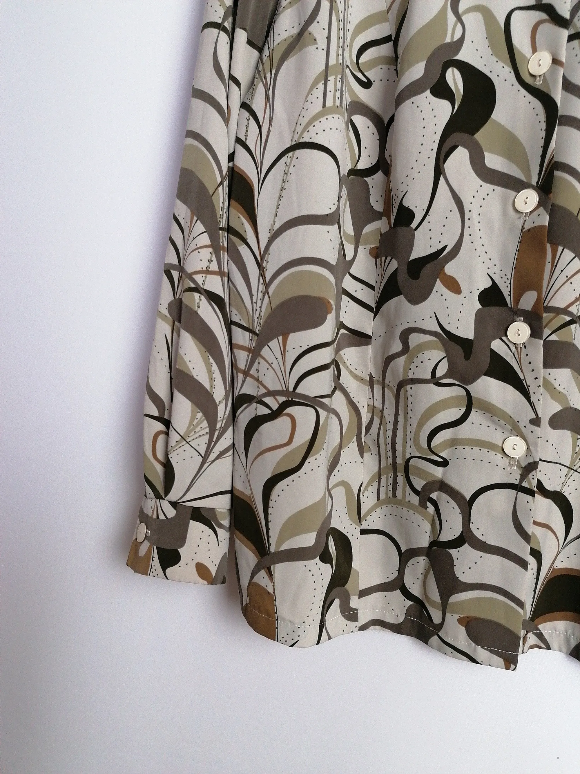 80's Abstract Print Patterned Blouse