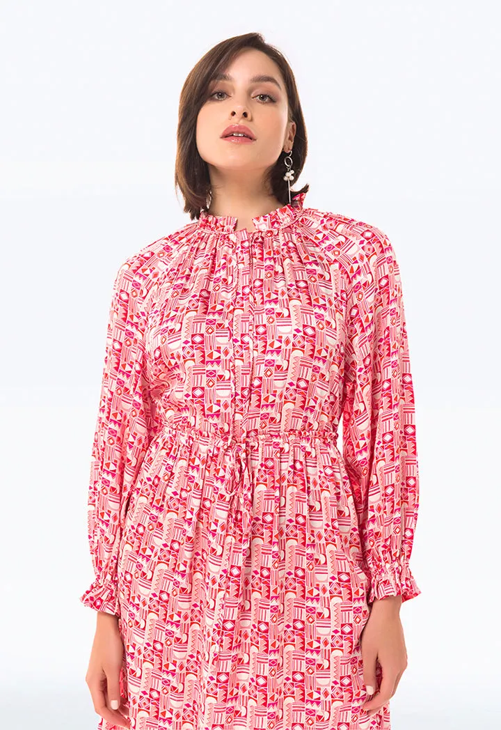 Abstract Allover Printed Dress