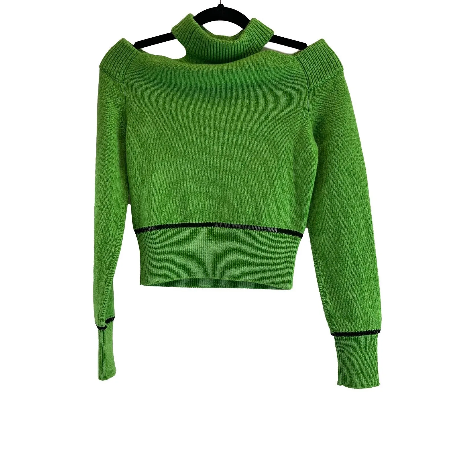 Alexander McQueen Halterneck Sweatshirt Green Sweater XS Top NEW