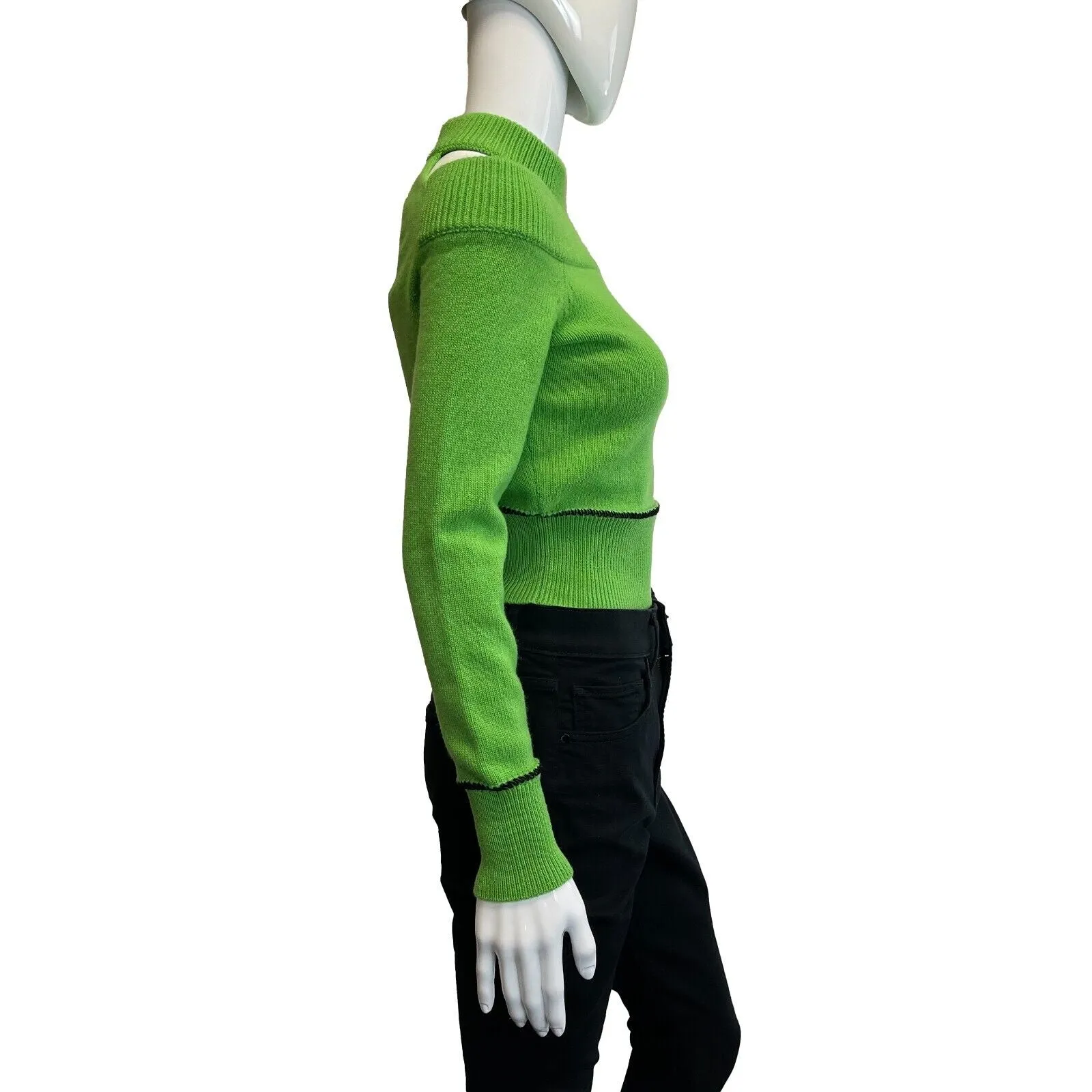 Alexander McQueen Halterneck Sweatshirt Green Sweater XS Top NEW