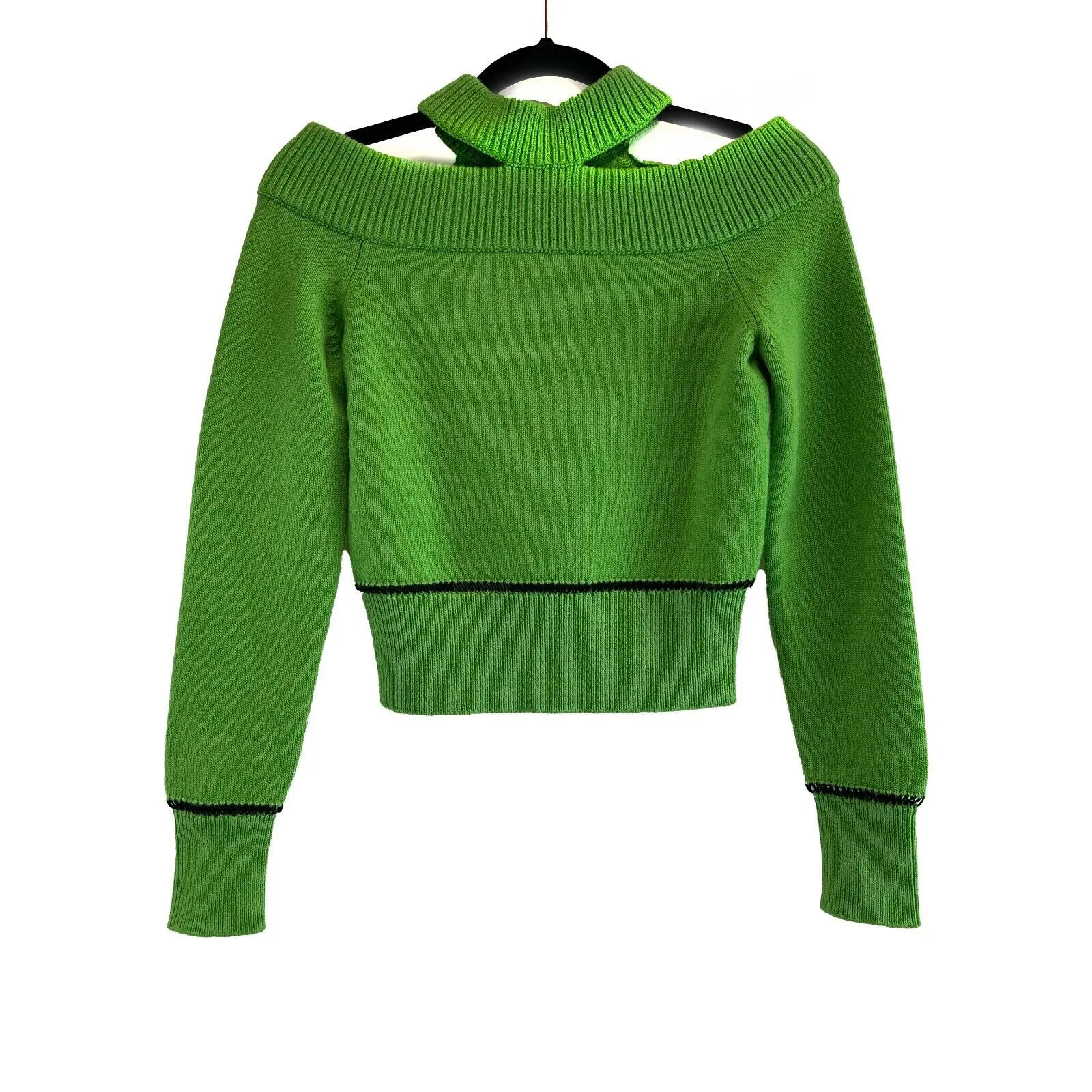 Alexander McQueen Halterneck Sweatshirt Green Sweater XS Top NEW