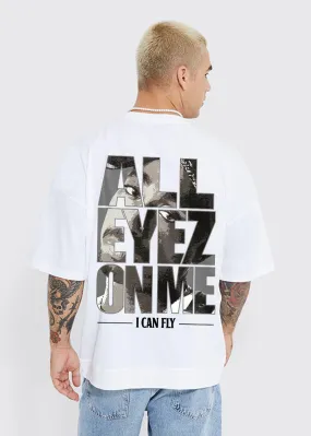 All Eyez On Me Men Oversized Printed T-Shirt