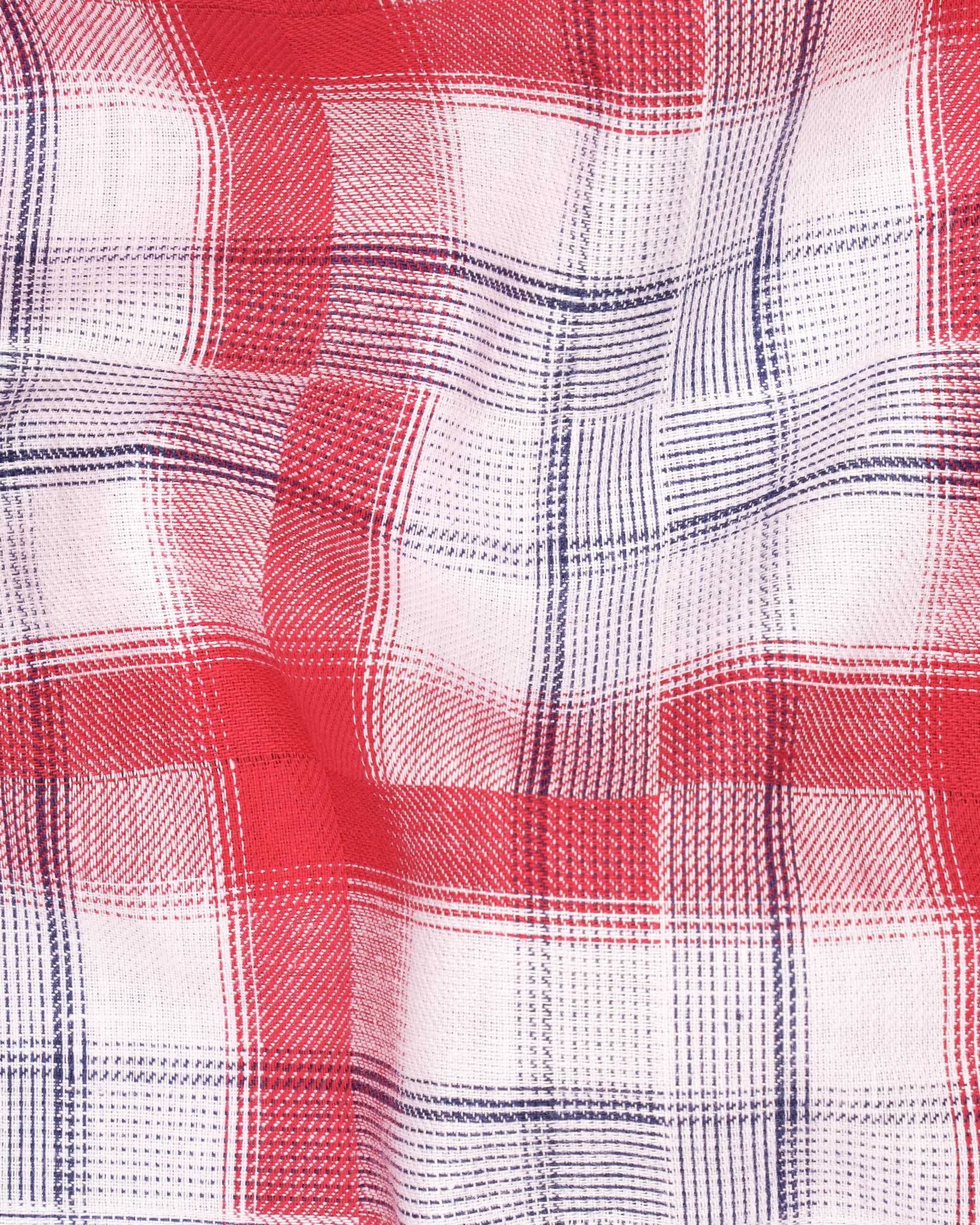 Amaranth Red Plaid Twill Plaid Premium Cotton Shirt