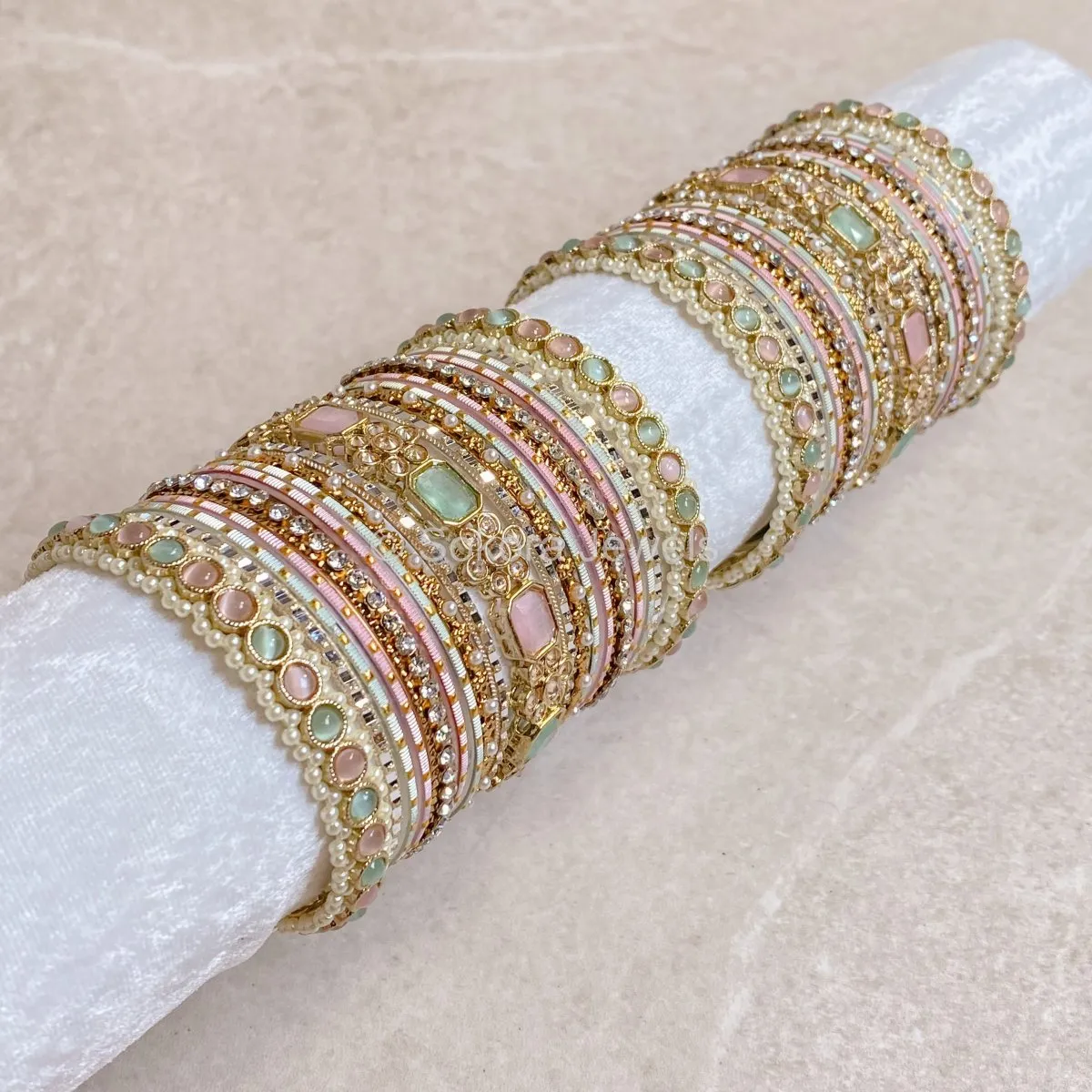 Ameli Luxury Bangle Set - Pastels