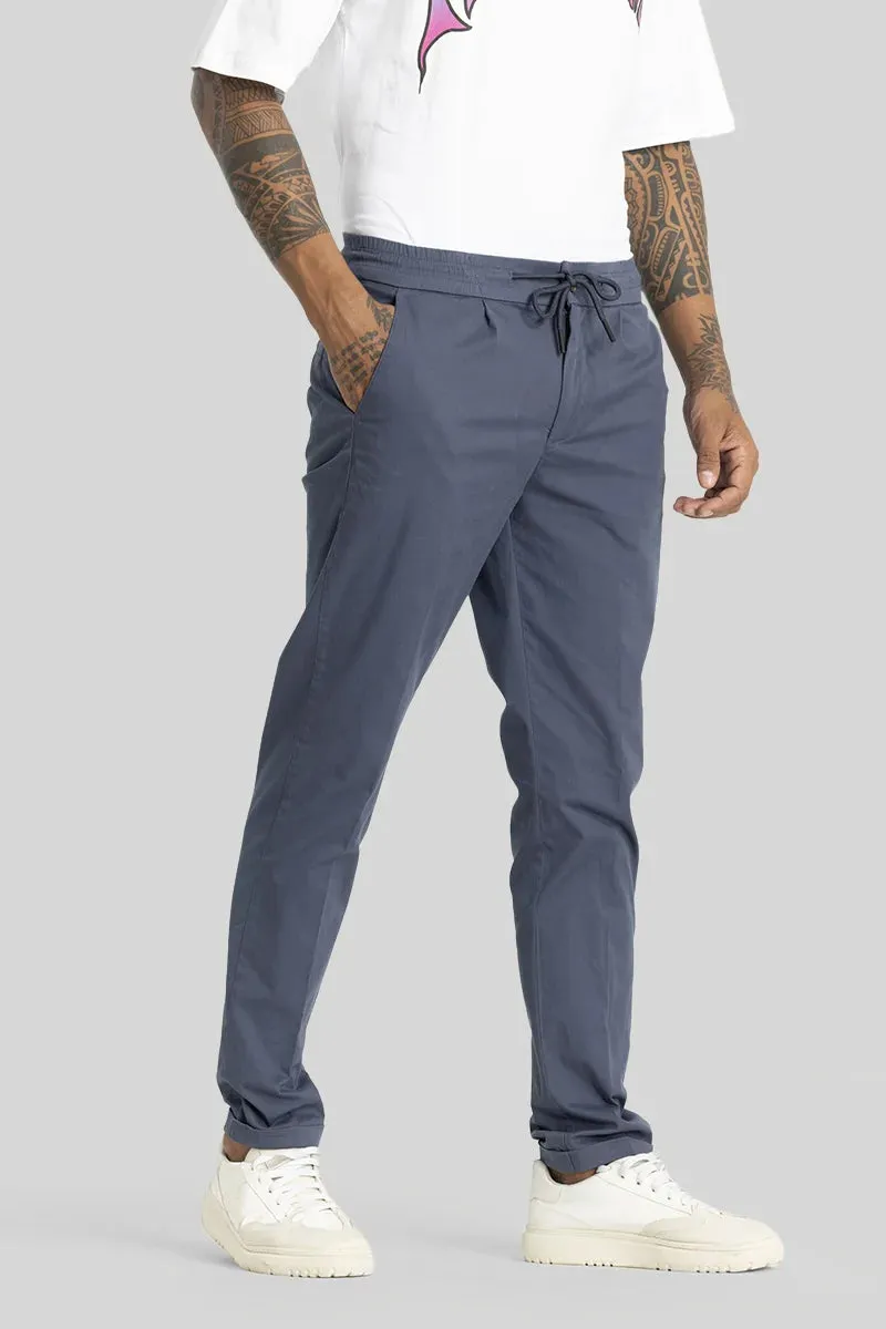 Angelo Grey Plain Slim Fit Chinos