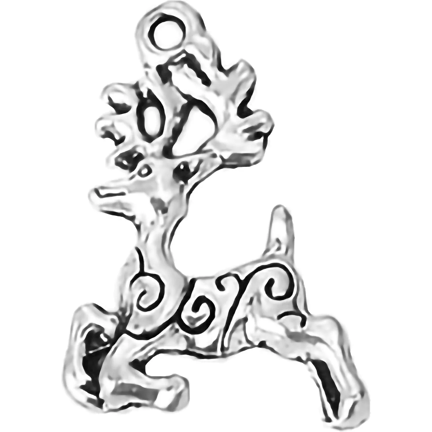 AVBeads Animal Fall Seasonal Christmas Yule Holiday Reindeer Silver 23mm Metal Charms Pendants 2pcs