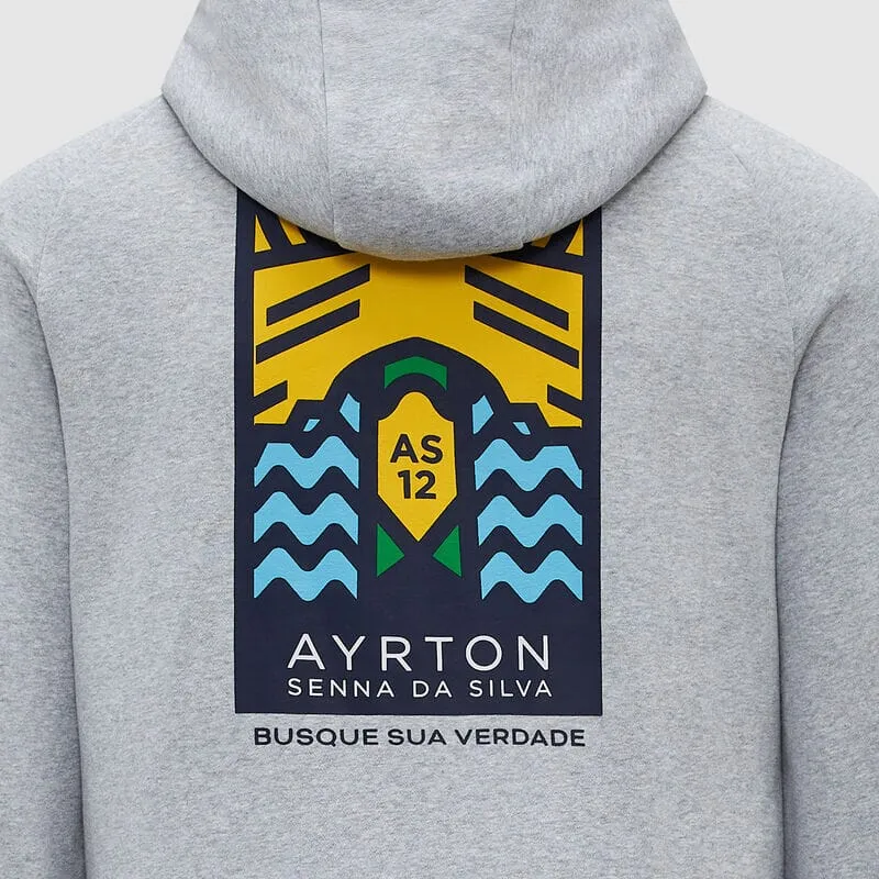 Ayrton Senna Seasonal Graphic Hoodie - Grey