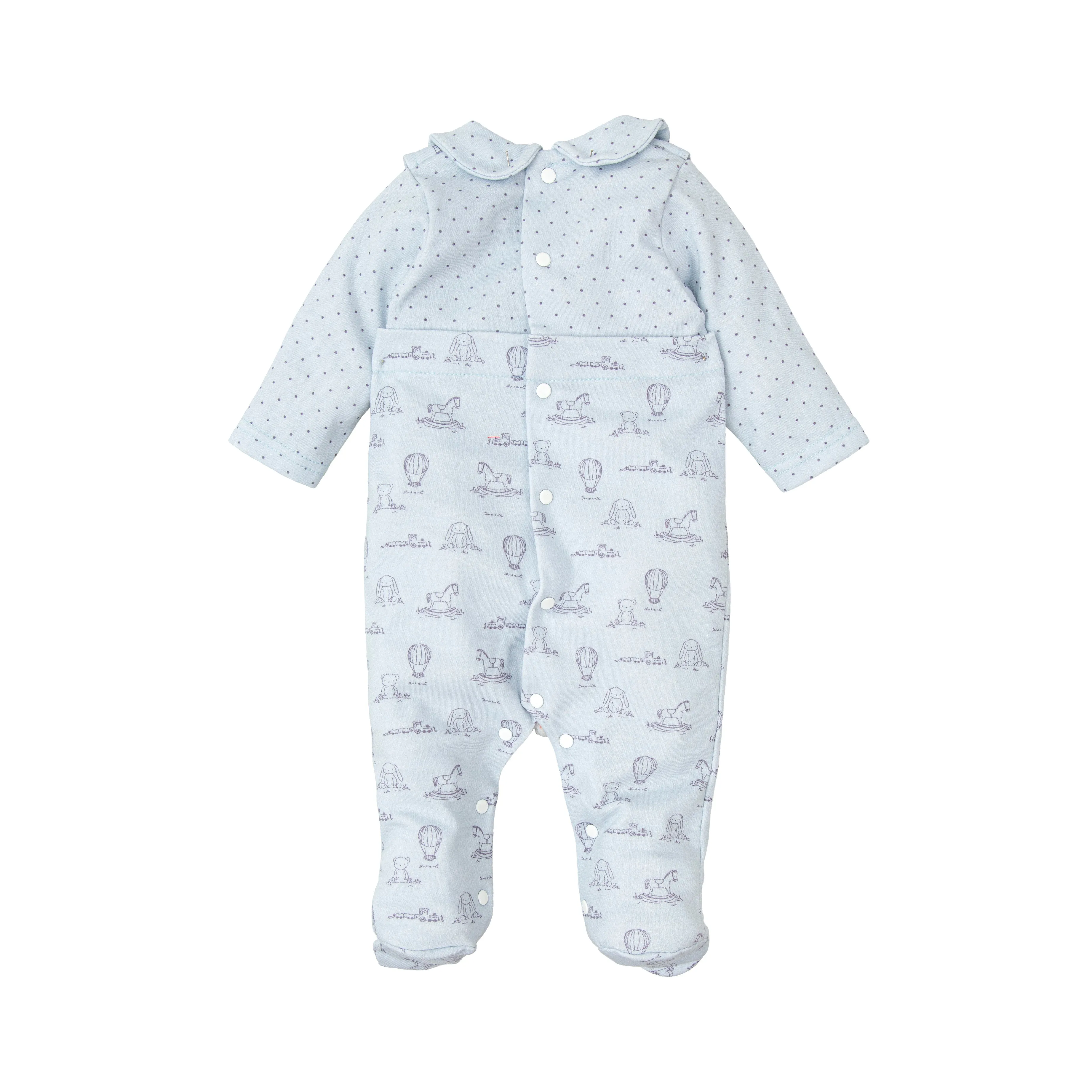 Babidu Baby Boys Blue Patterned  Babygrow