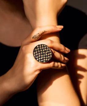 Black and Gold Patterned Grand Ring