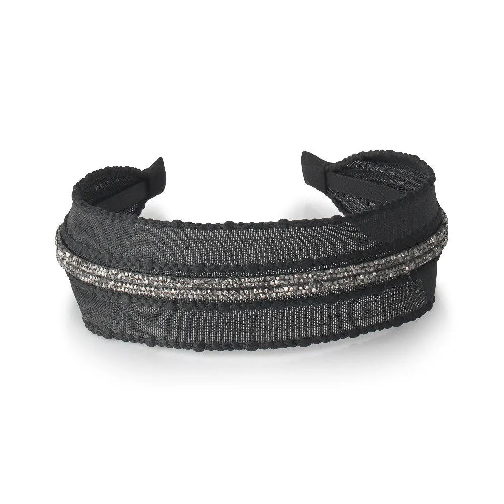 BLACK CRYSTAL MESH BAND