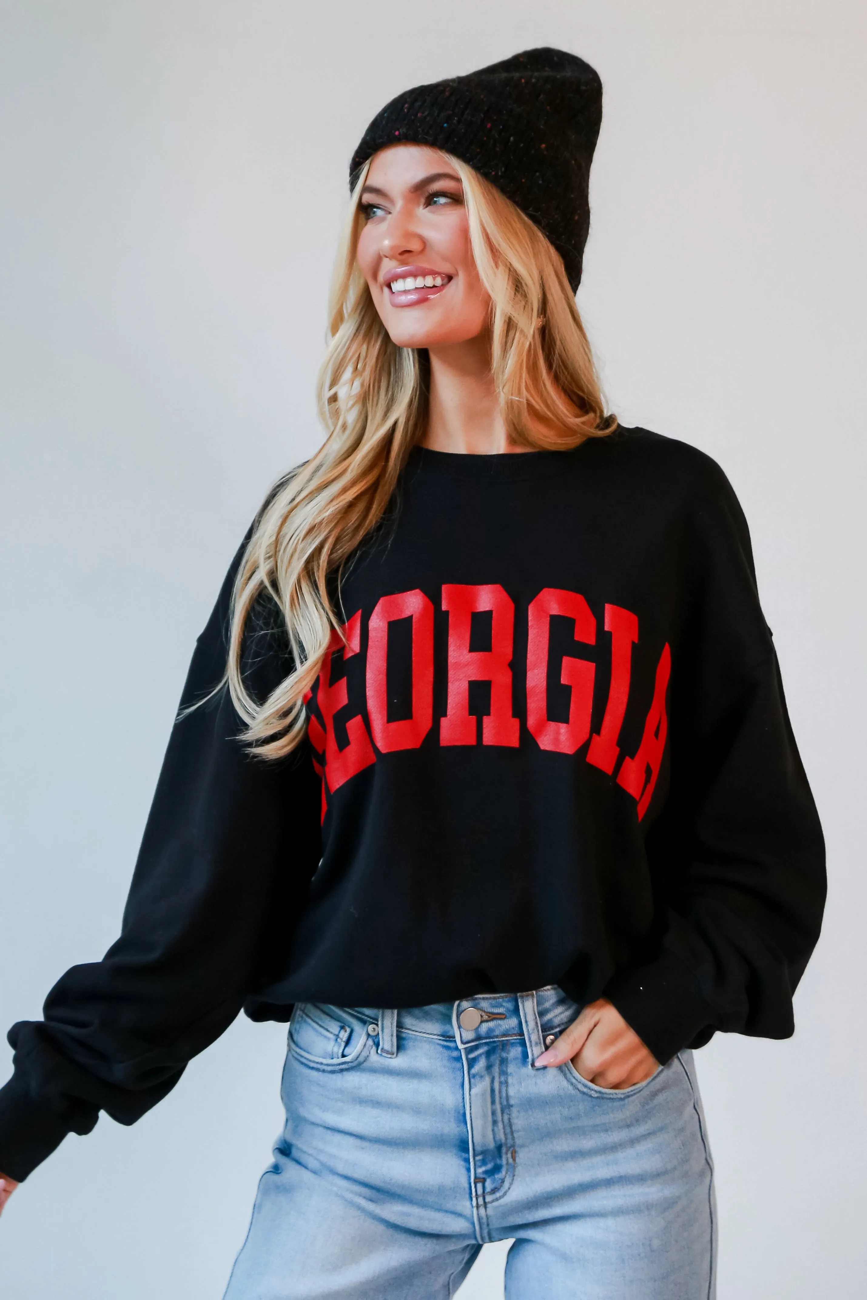 Black Oversized Georgia Sweatshirt