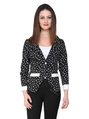 Black  Printed Blazer