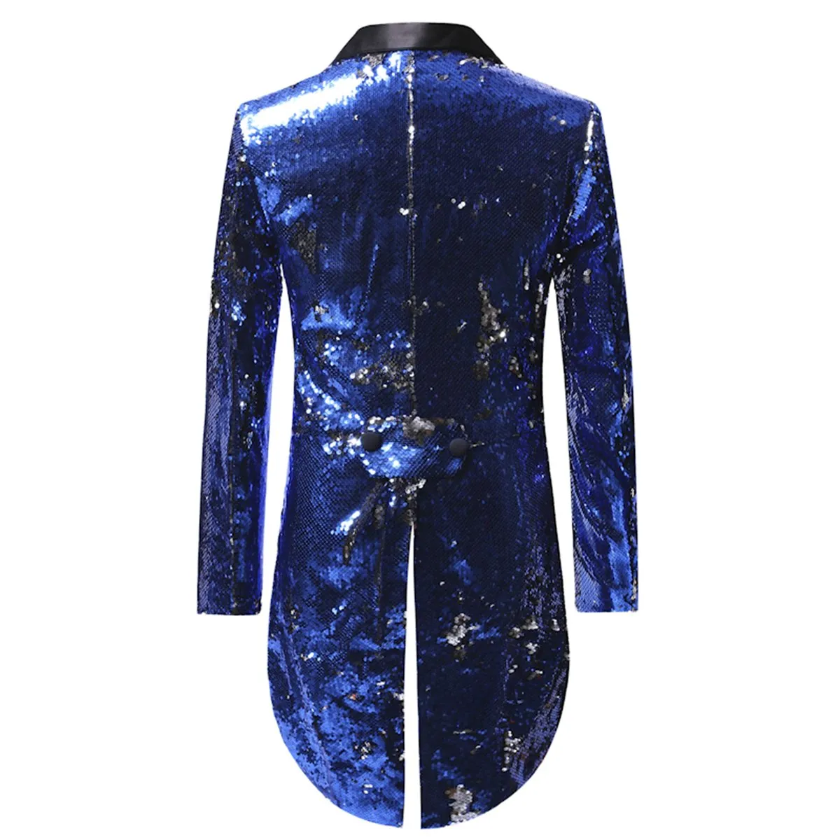 Blue Reversible Sequin Swallowtail Blazer