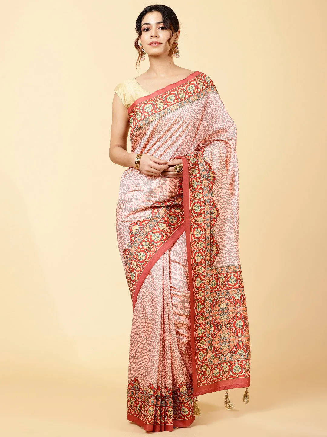 Booti Printed Handloom Saree