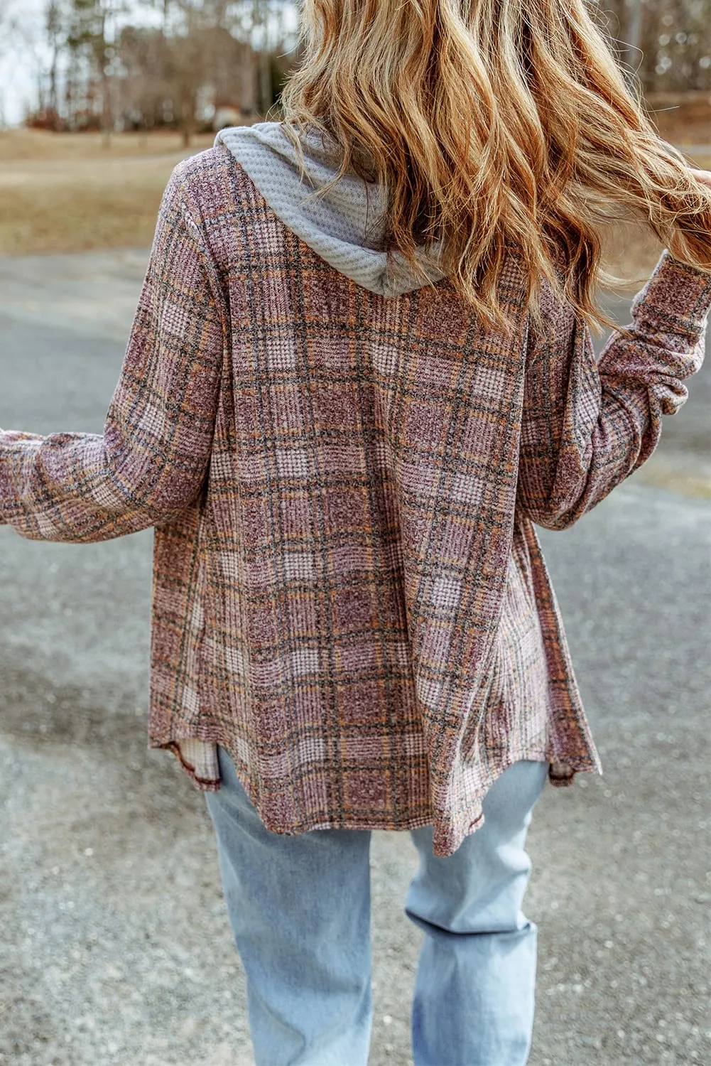 Casual Plaid Hoodie Shacket ( S - 2X )