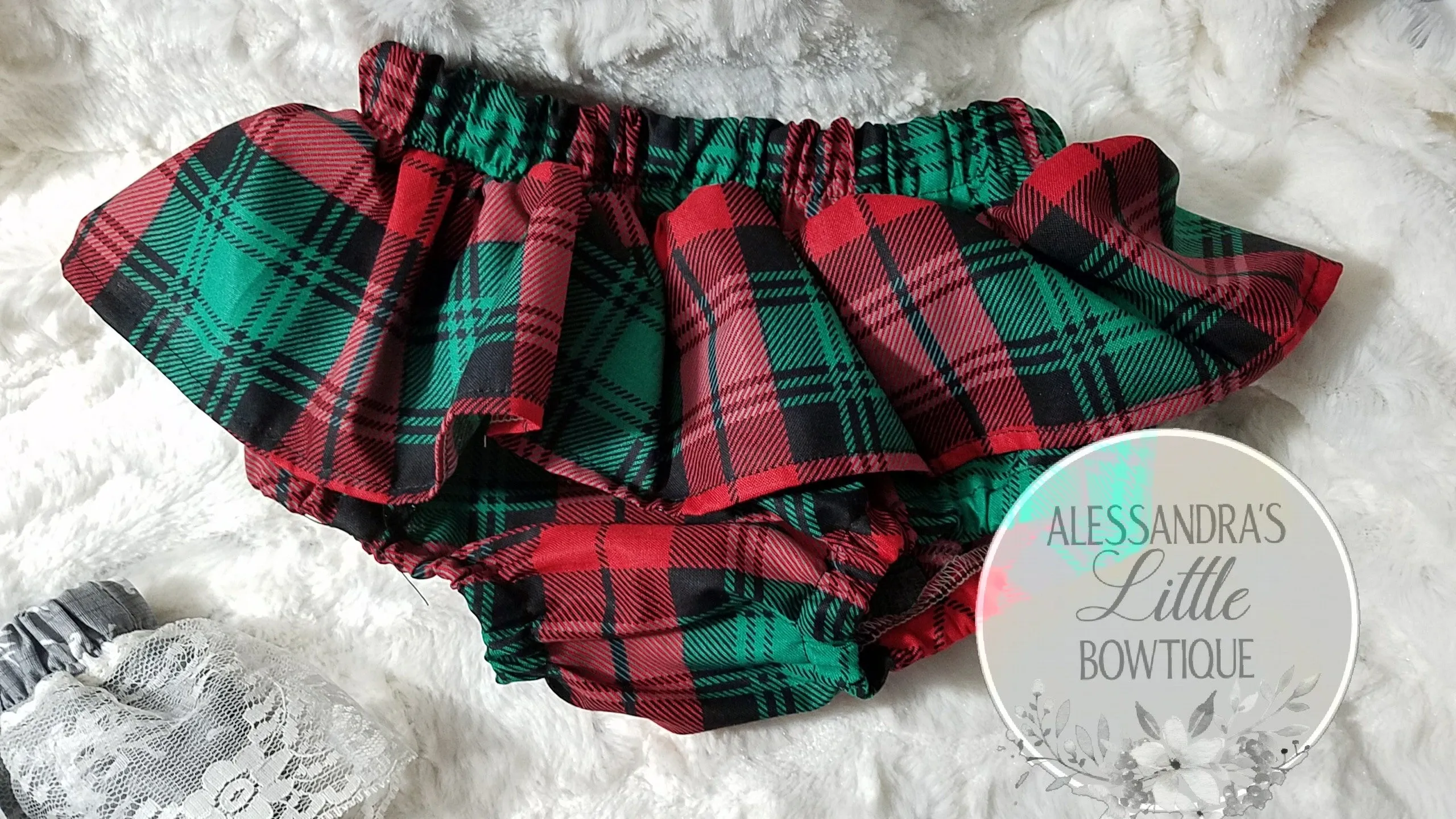 Christmas Plaid Skirted Bloomers