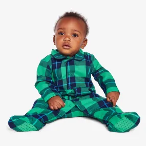 Clearance baby plaid snap footie