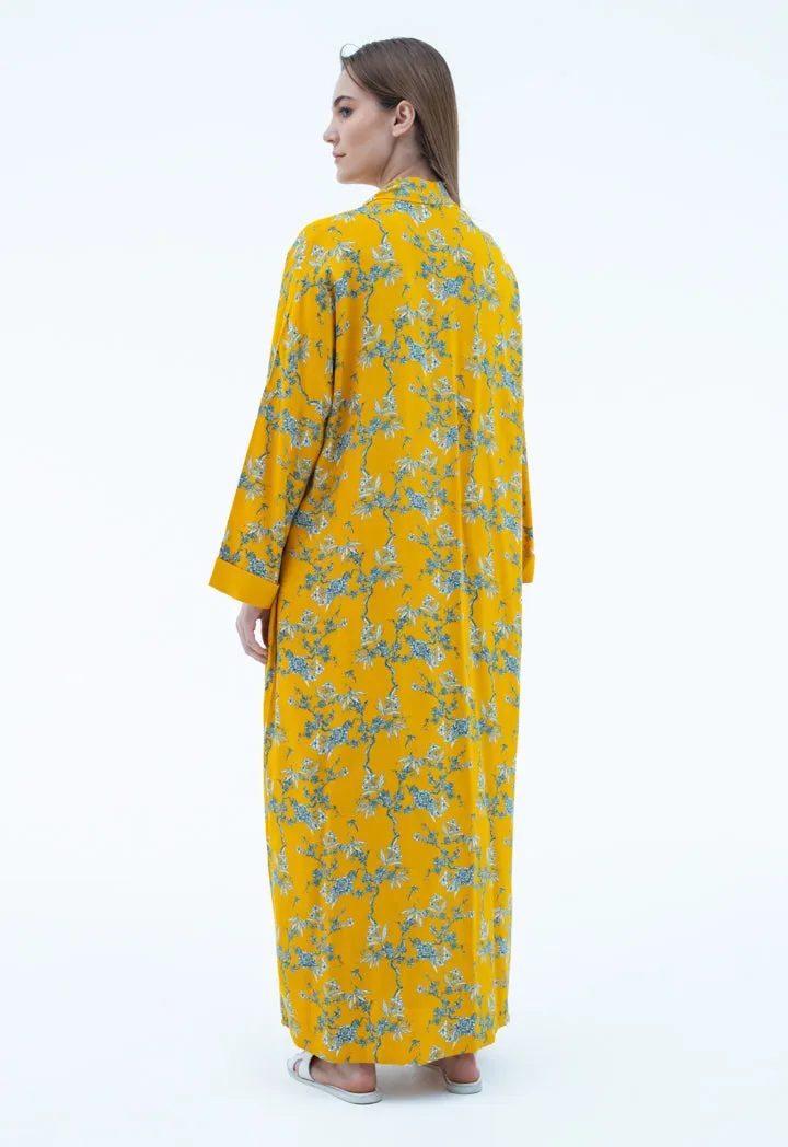 Contrast Printed Maxi Abaya