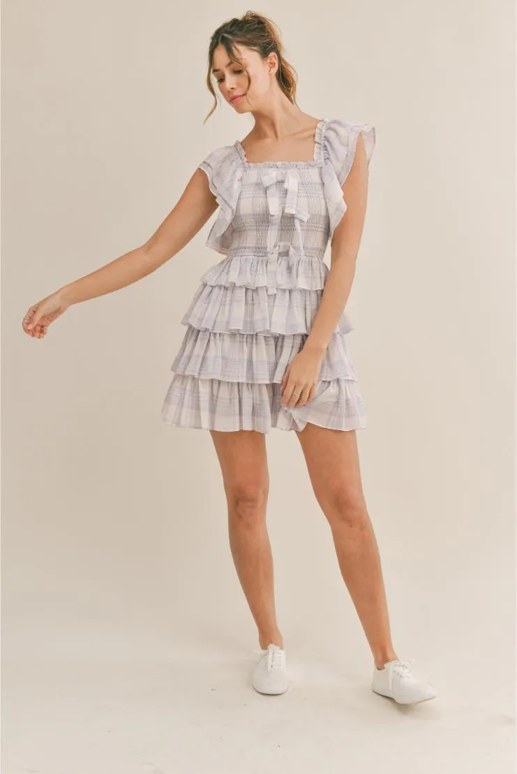 Desiree Smocked Ruffle Mini - Plaid