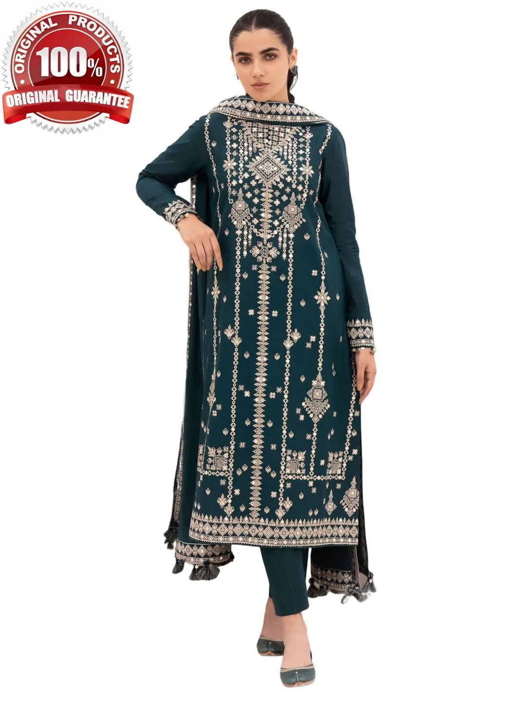 Digital Printed Embroidered Lawn