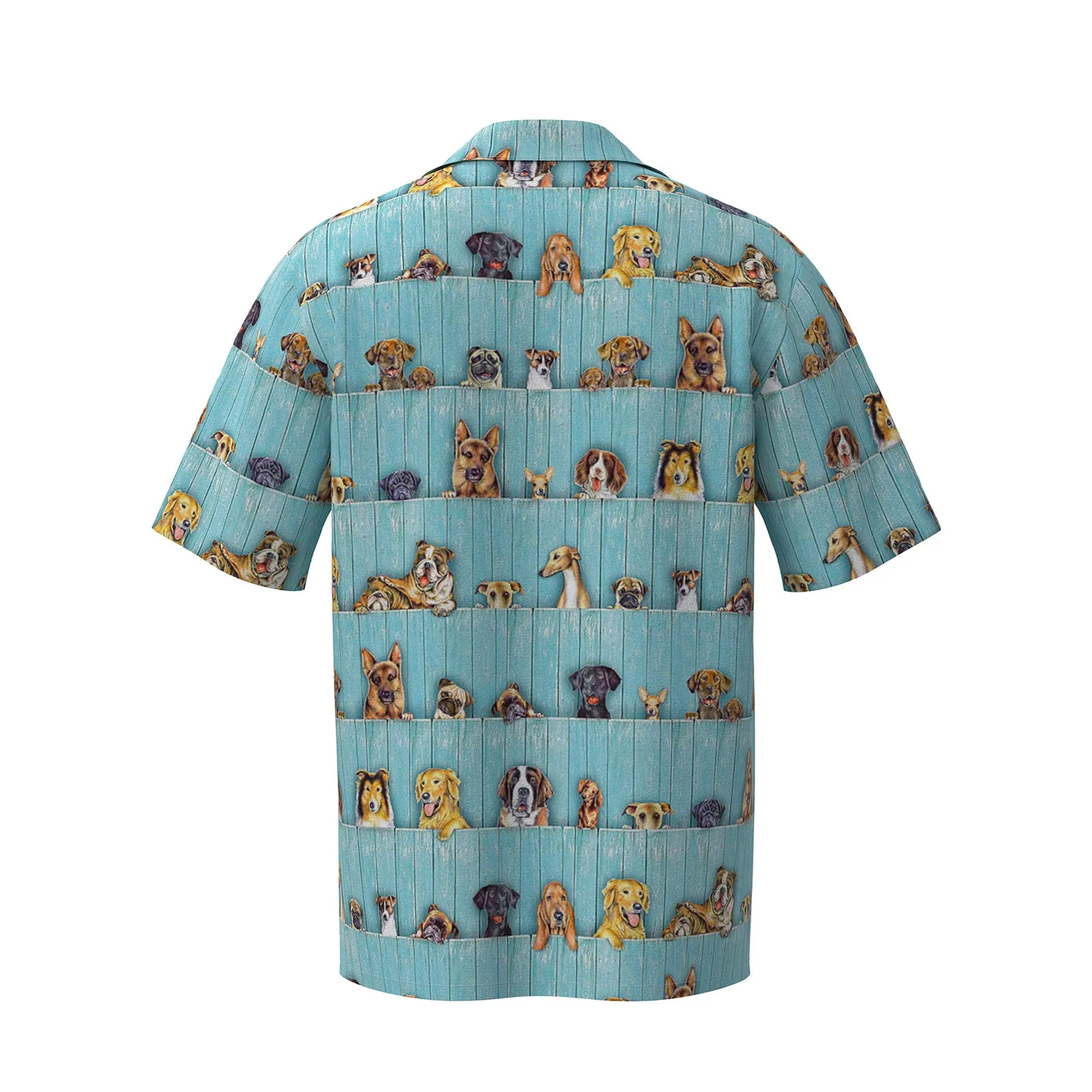 DOGS PRINTED ALOHA SHIRT