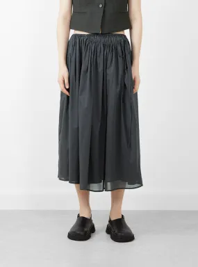 Drawstring Sheer Shirring Skirt Navy