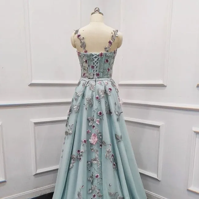 Elegant Luxury 3D Flower Evening Dress