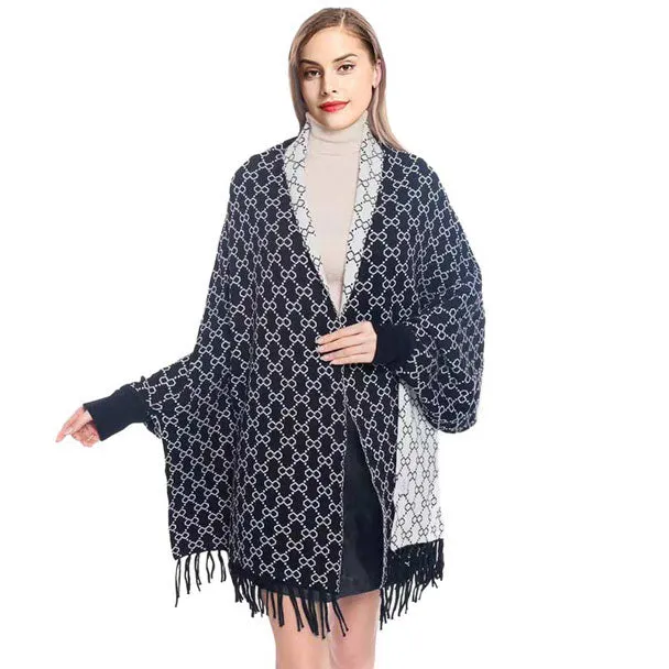 Fashionable Luxury Patterned Poncho