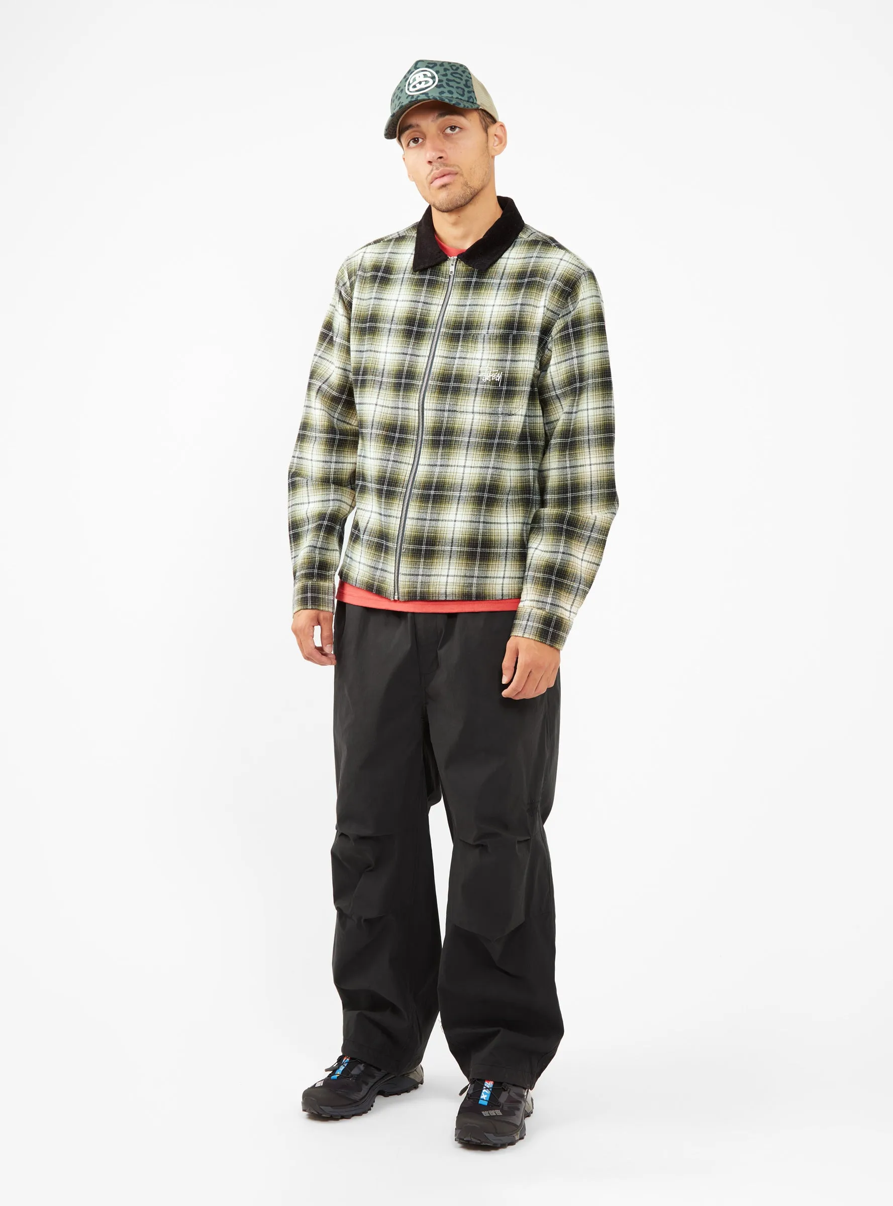 Frank Plaid Zip Shirt Black