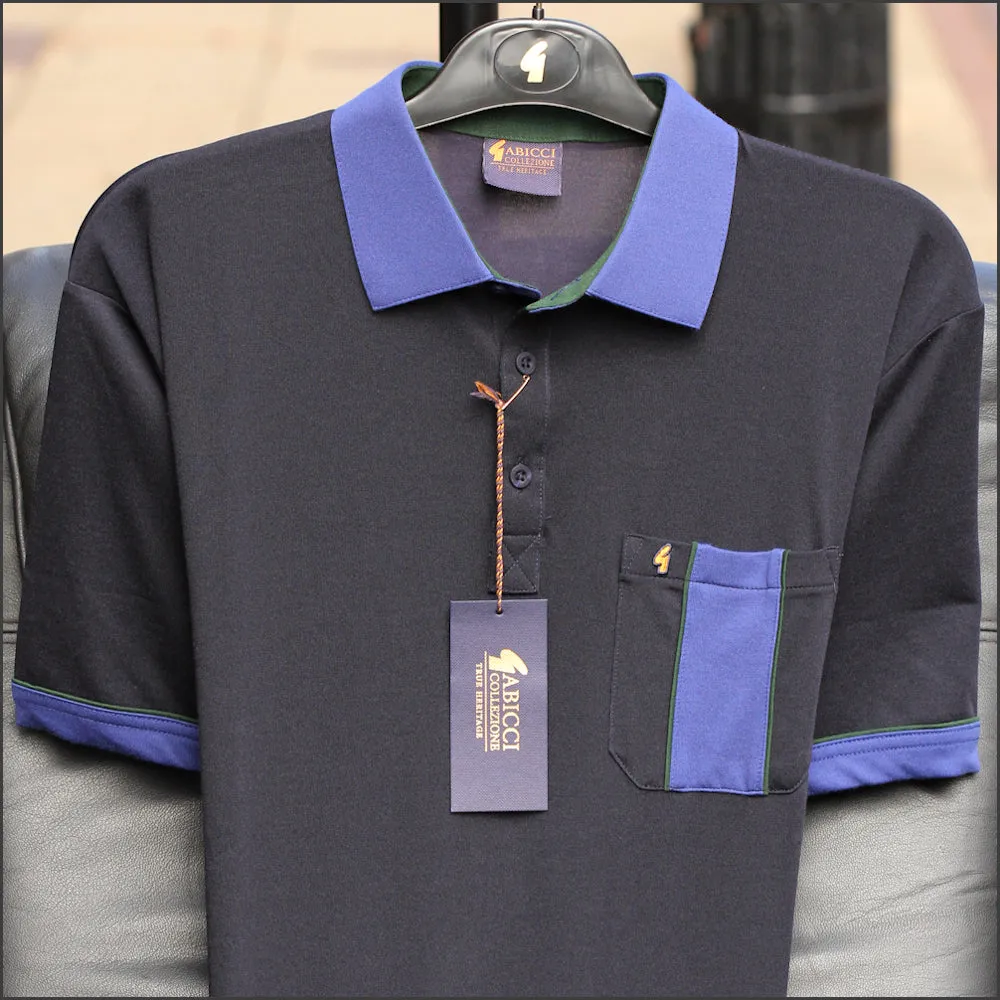 Gabicci M01 Navy Patterned  V Neck>