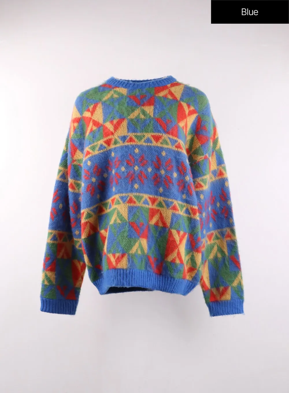 Geometric Patterned Knit Sweater OF405