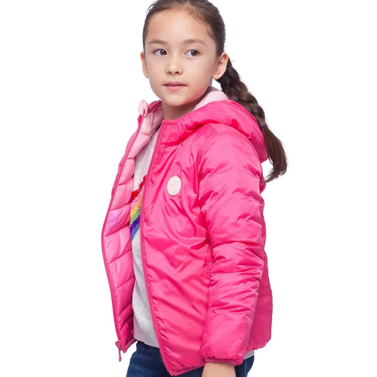 Girls' Reversible Lightweight Puffer Jacket