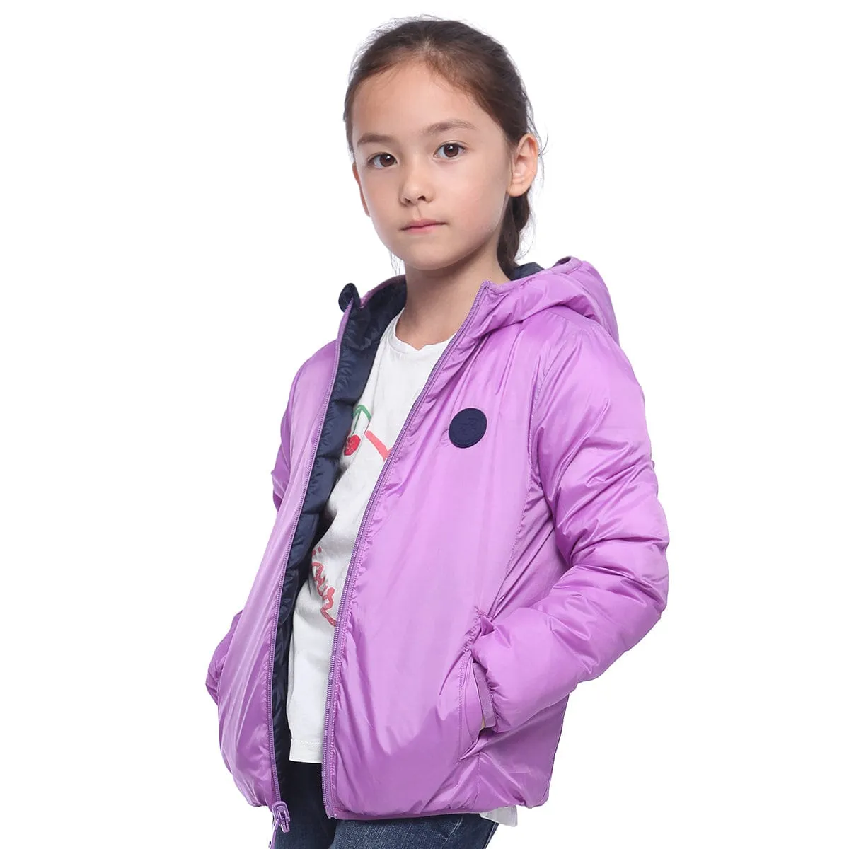 Girls' Reversible Lightweight Puffer Jacket