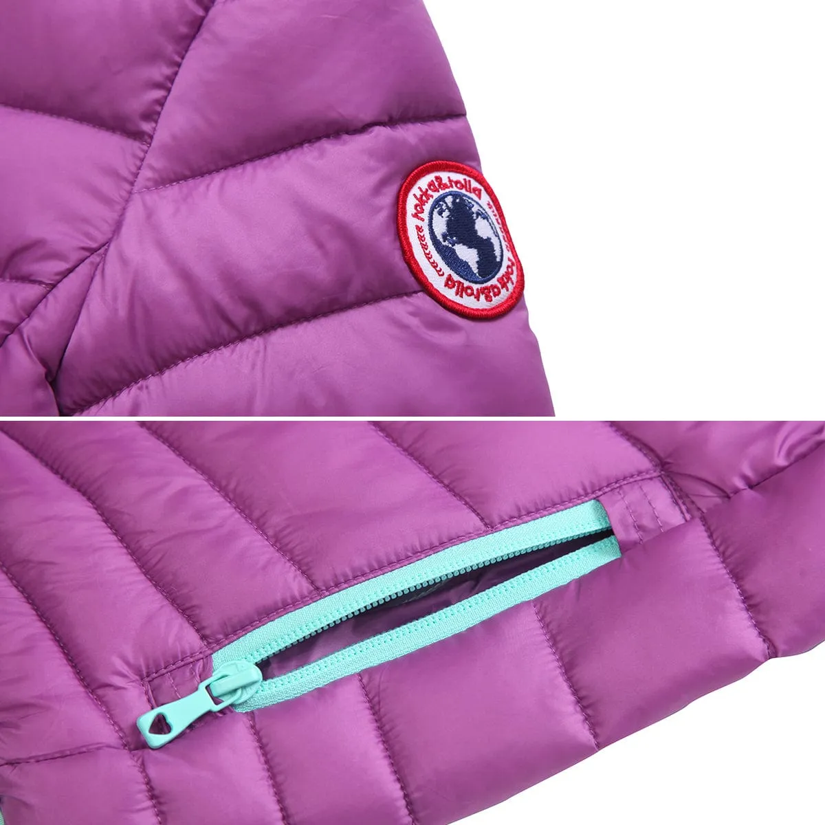 Girls' Reversible Lightweight Puffer Jacket