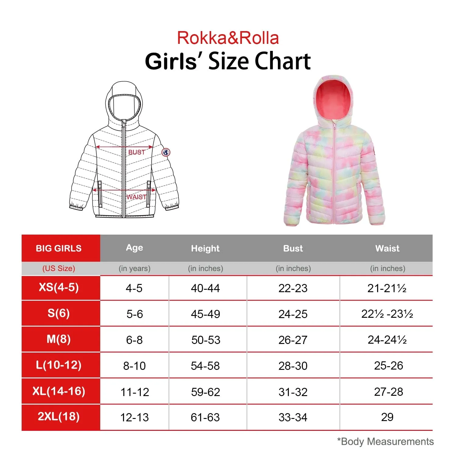 Girls' Reversible Lightweight Puffer Jacket