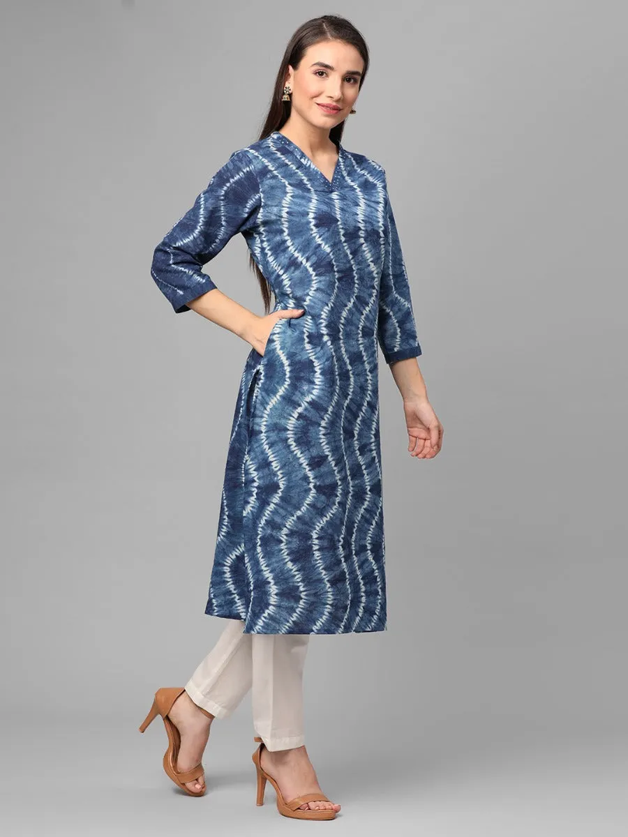 Indigo Stripe Printed Kurta