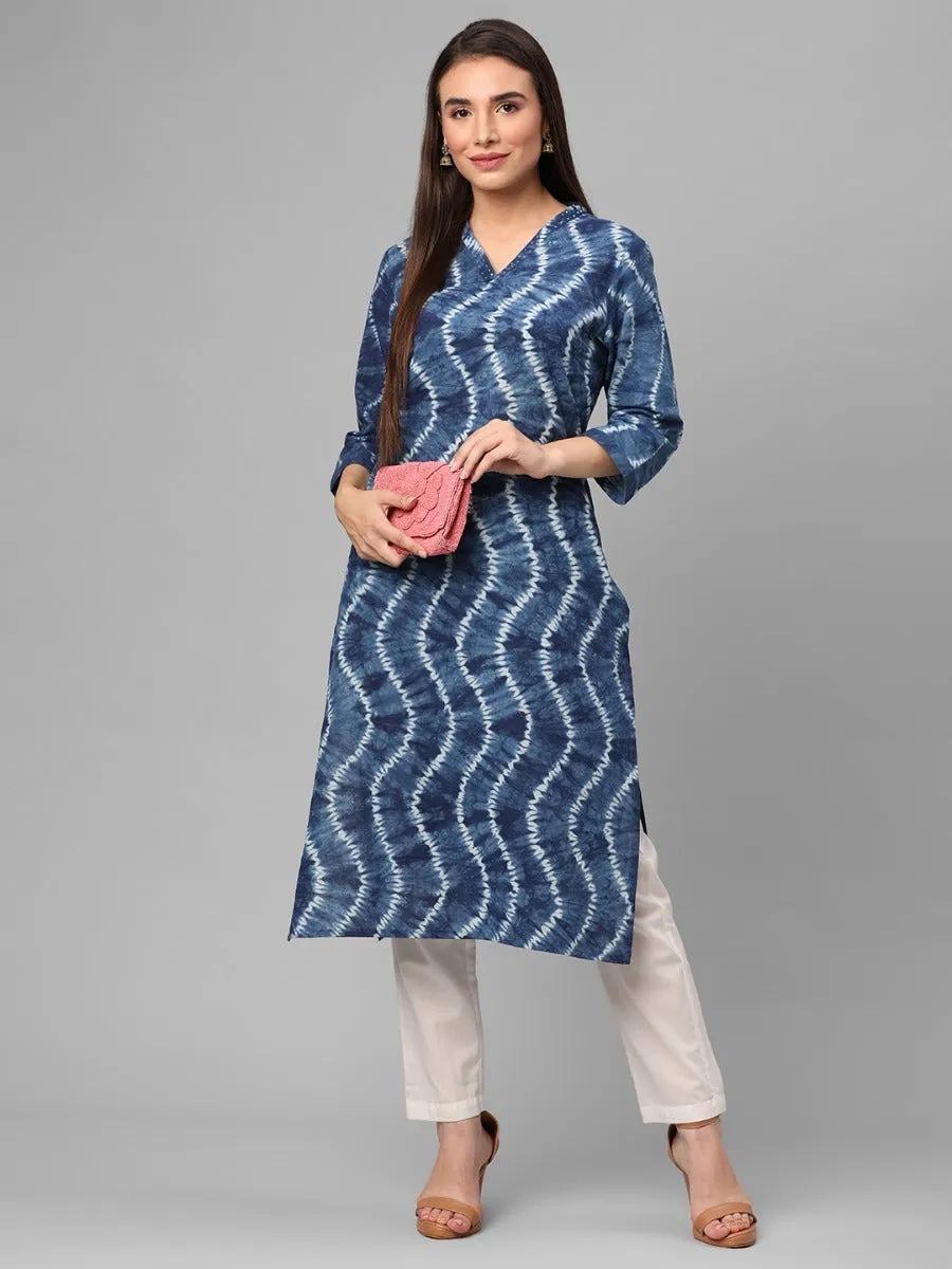 Indigo Stripe Printed Kurta