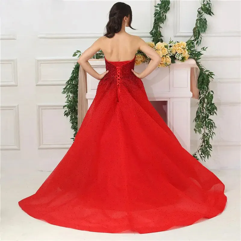 Jessica Red Beading Luxury Formal Dress