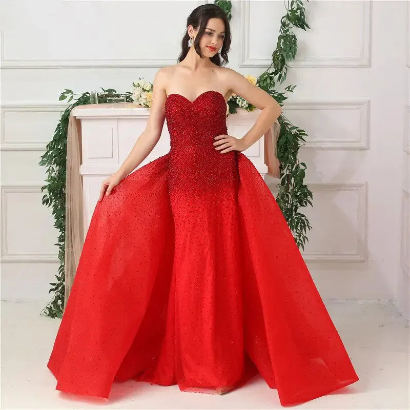 Jessica Red Beading Luxury Formal Dress