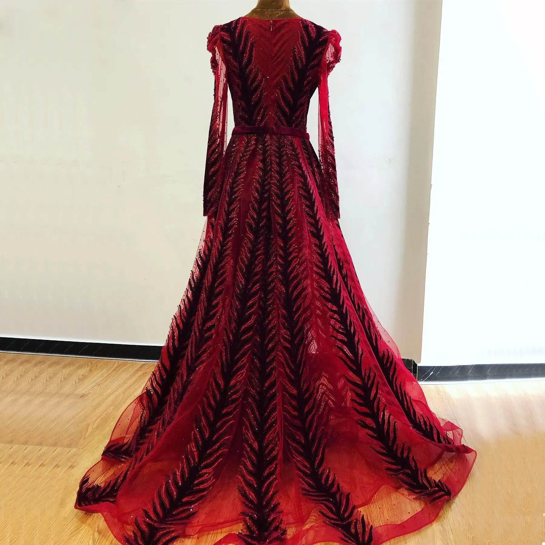 KAYLA - V-Neck Luxury Beading Gown