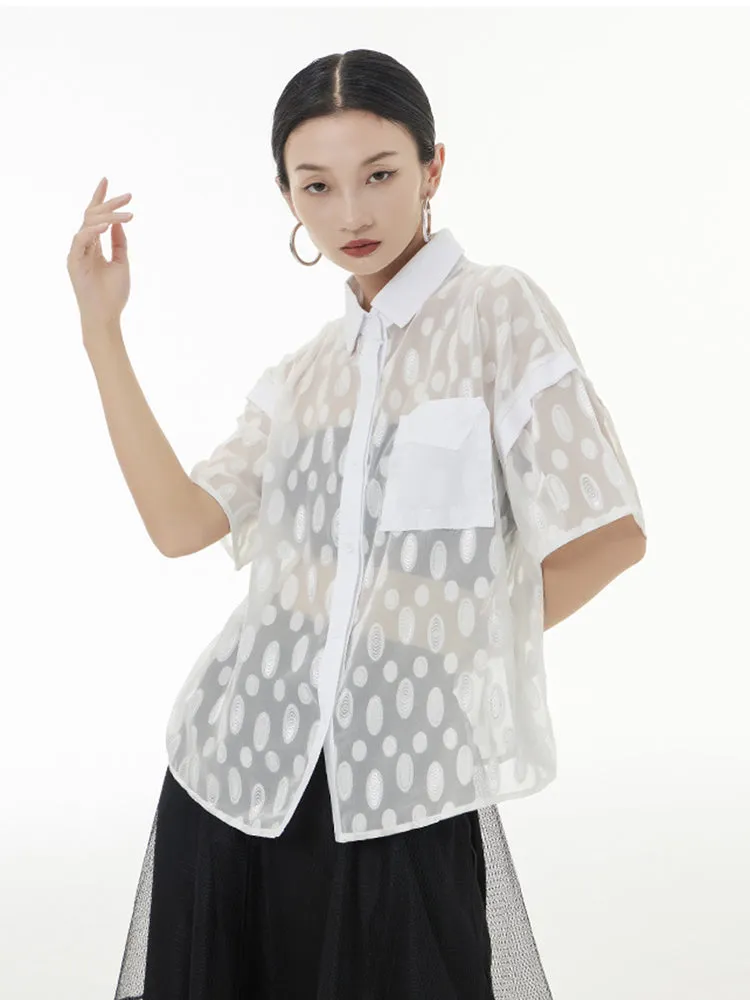 Kozan Sheer Ovals Blouse - White