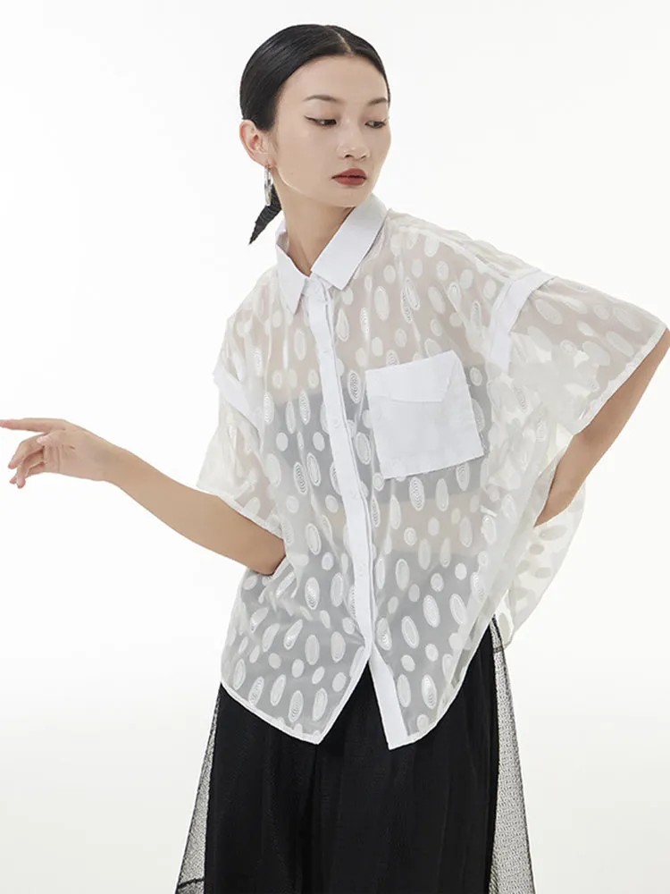 Kozan Sheer Ovals Blouse - White