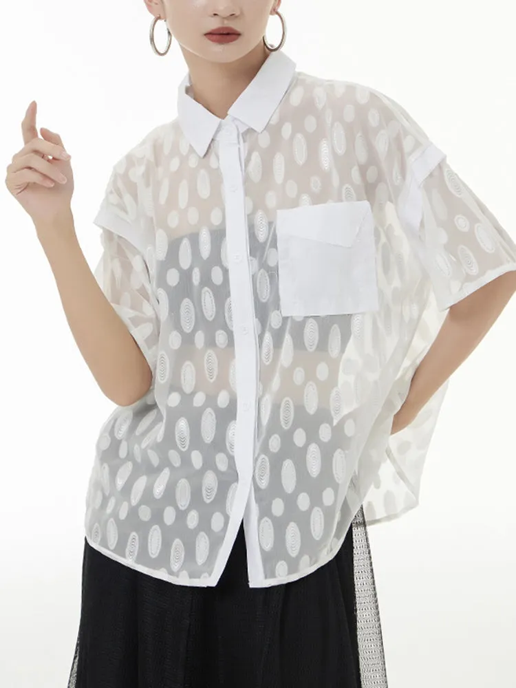 Kozan Sheer Ovals Blouse - White